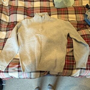 Brooks Brothers Light Gray Zip-Up Sweater